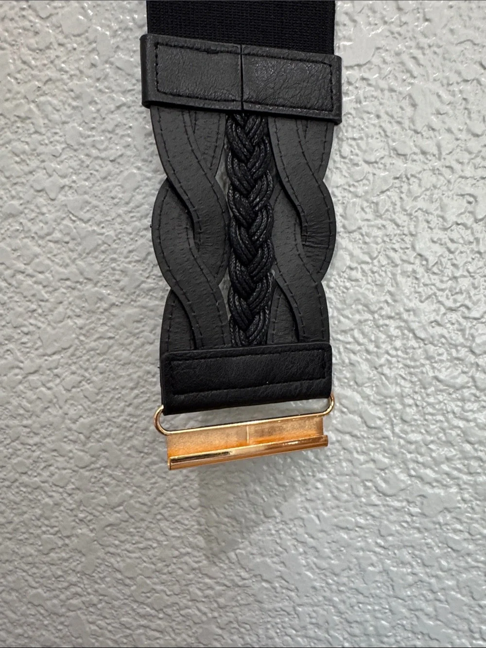 Black Braided Elastic Men's Belt Strap
